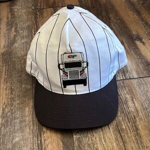 Mens White and Black Truck Cap